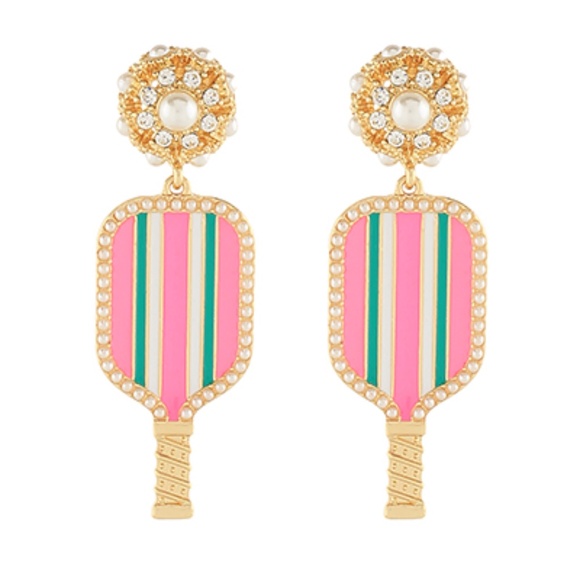 Pickleball Paddle Drop Earrings - Picture 2 of 5
